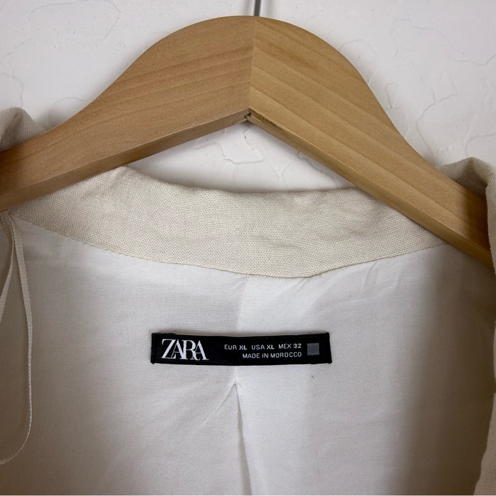 Zara linen blend blazer dress cream - Picture 7 of 10